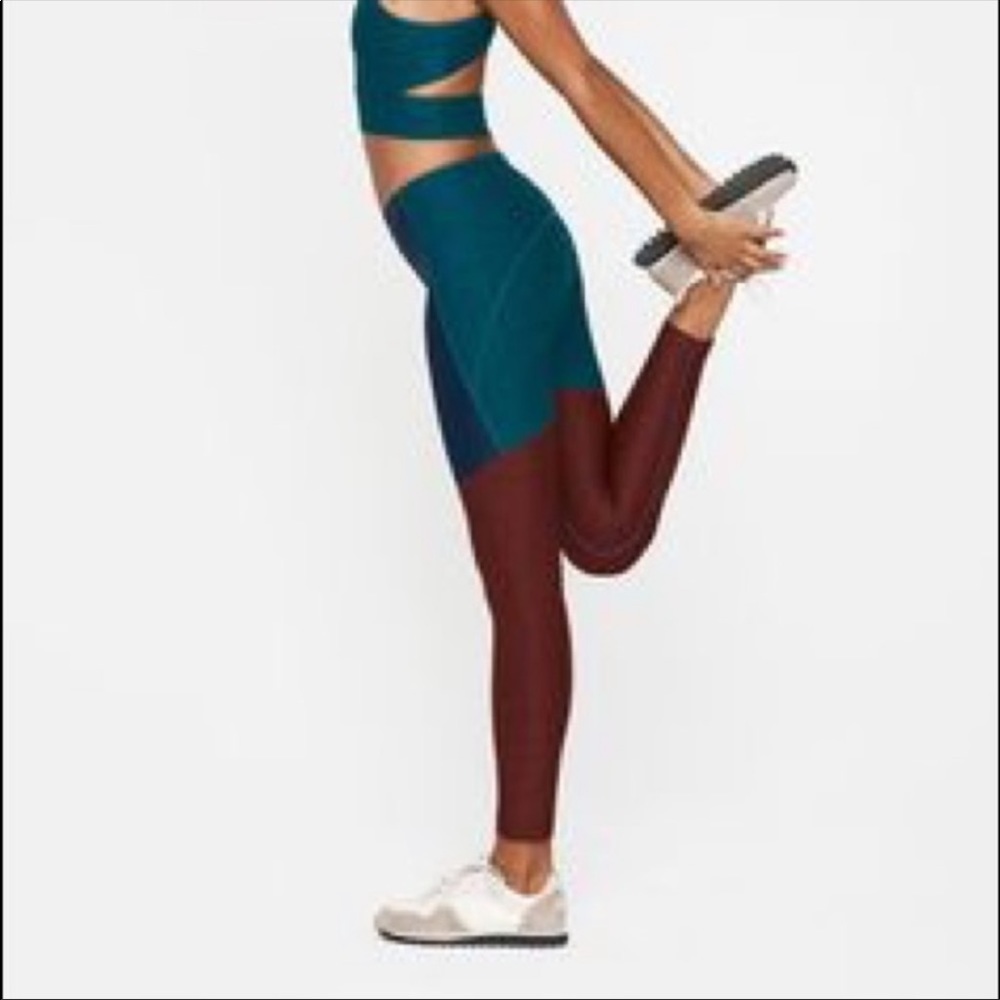 Outdoor Voices Limited Edition Tri-Tone Color Block Heathered Leggings Tights